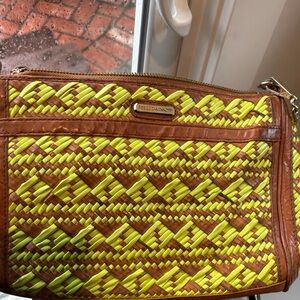 Rebecca Minkoff Yellow and Brown Woven Crossbody Bag